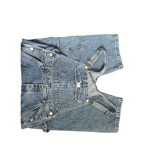 Vintage Y2K Calvin Klein Cropped Denim Carpenter Overalls Women's size Medium - Picture 6 of 15